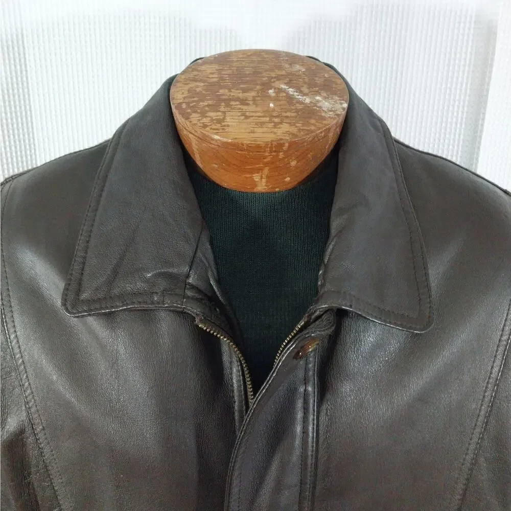 CITTA 2000 BY EUROCRAFT! RICH ESPRESSO BROWN GENUINE LEATHER JACKET, COAT! SZ L